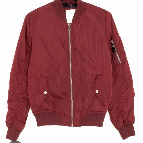 New Look Women's Maroon Bomber Jacket - Picture 1 of 6